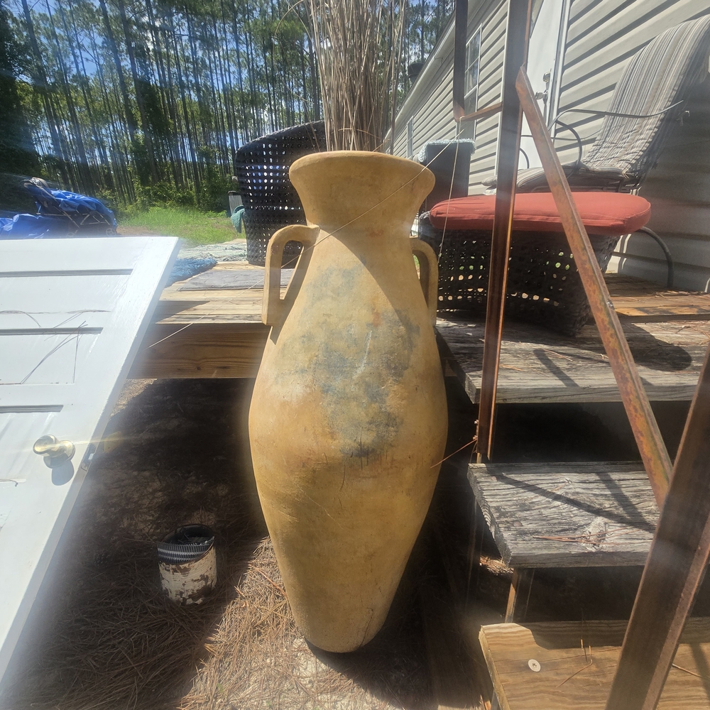 Tan Ceramic Art Piece with Organic Shapes
